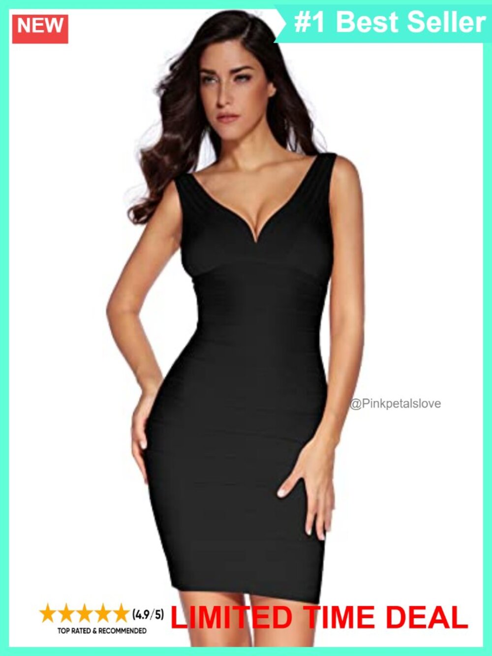 Sexy V-Neck Bandage Bodycon Mini Dress Wedding Guest Cocktail Party